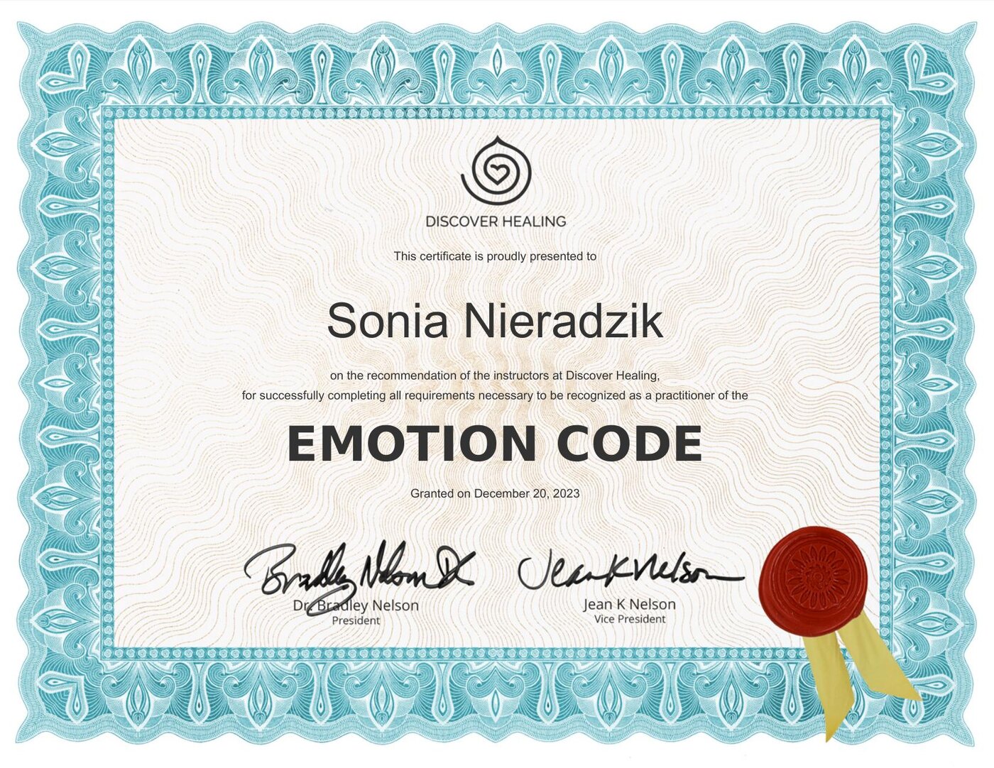 Certyfikat: Praktyk Kodu Emocji